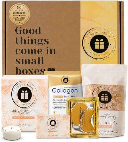 Treat Mail Birthday Pamper Gifts for Women | Relaxation Spa Bath Set & Self Care Hamper | Hug in a Box Care Package For Mum, Friends, Sister, Wife | Wellbeing Gift For Mother’s Day & Christmas