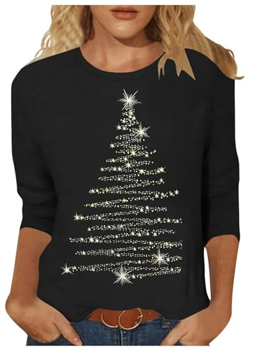 Weihnachtspullover Damen, weihnachtspulli Damen, weihnachtsshirt, Norweger Pullover, Winter, Christmas, weihnachtsoutfit, lustig, hässliche, warm, festlicher Dicker, Langarm, elegant, Ugly Sweater