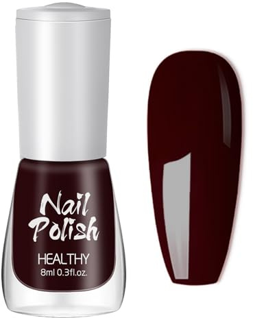 Red Nail Polish - Dark Red Nail Polish Quick Dry - Non-Toxic & Long-Lasting Deep Burgundy Nail Varnish - No UV Lamp Needed Christmas Red Nail Varnish Gift For Women DIY Manicure At Home