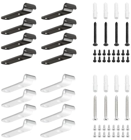 Natural Goods Berlin 8X Regalbodenhalter Für Regalhalter TEGEL - Regalbodenhalterungen Schwarz, Regalbodenträger Set - Metall Halterung Für Regalboden, Halter Für Holzbrett - Regalbrett Einhängen