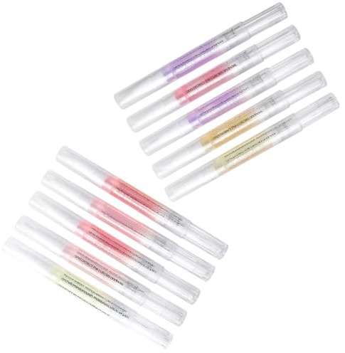 Toyvian 10 Bolígrafos de Aceite para Cutículas Lápiz Nutritivo para Uñas Acción Reparadora Portátil y Fácil de Usar para Manicura en Salón Casa