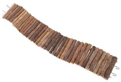 ARTSEWPLY Escalera de Madera para Hámster Flexible y Segura Puente Colgante para Roedores Pequeños Juguete de Escalada Resistente y Espacio para Jaulas