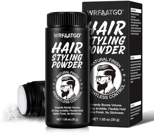 Hair Styling Powder 30g, Hair Texture Powder to Add Volume & Texture, Matte Finish & Strong Hold, Instant Root Volume, Non-Sticky, Easy to Apply, Men's Hair Powder for All Hair Types (1 Bottle)