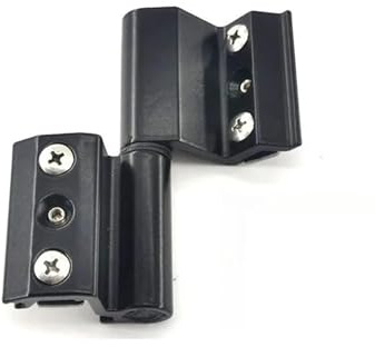Puerta de aluminio con puente roto, bisagra de puerta de aleación de aluminio, bisagra de puerta plana, bisagra de acero inoxidable.(Black right)