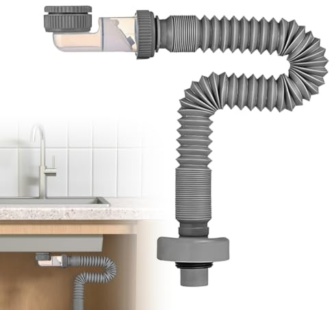 G1 1/4'' & G1 1/2'' Siphon (≈40mm & 45mm), Raumsparsiphon 360° Einstellbar