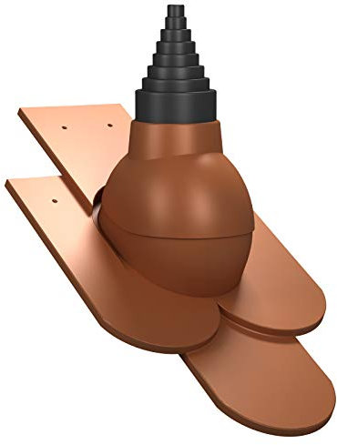 Antenadurchführung für Biberschwanzziegel in Doppeldeckung Antenadurchgang Dachdurchgang Dichtung (RAL 8004 - Ziegelrot)