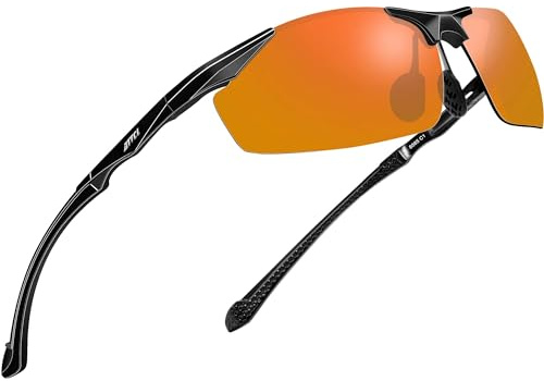 ATTCL Herren Sportbrille Polarisierte Sonnenbrille Fahrerbrille Angeln Reise UV-Schutz Metallrahmen Sonnenbrillen