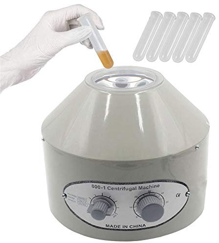 Febelle Centrifugeuse de laboratoire de bureau électrique Machines de pratique de vitesse Minuterie 0-60 min Sérum isolé 0-4000 tr/min avec tube de centrifugeuse 6 pcs 20 ml Prise EU