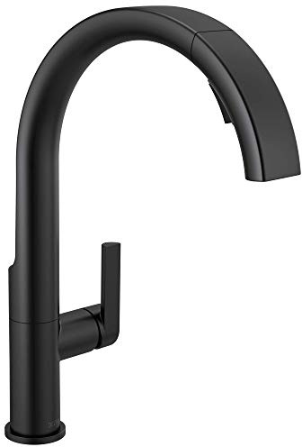 Delta Keele Matte Black Kitchen Faucet with Pull Down Sprayer, Magnetic Docking, Touch-Clean Spray Holes, 1.8 GPM, 20 Inch Hose, 1 or 3 Hole Installation, Matte Black
