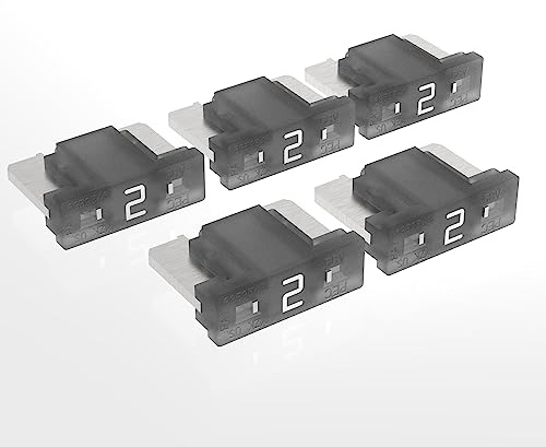 AUPROTEC Mini LP Kfz Flachstecksicherungen, 2A Ampere grau, 5 Stück | 12V-/58V-Fahrzeug-Elektrik, ISO 8820-10