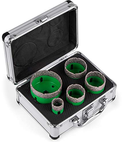 VEVOR 5 Pezzi Punte Diamantate per Trapano, Altezza 15 mm / 0,59 pollici Peso 2,9 libbre M14 Sega a Tazza Diamantati per Materiali Più Duri Come Piastrelle, Granito, Marmo, Altre Pietre e Porcellana