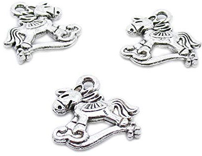 WX6O3F Schaukelpferd, Antik-Silber silberfarben antik-optik