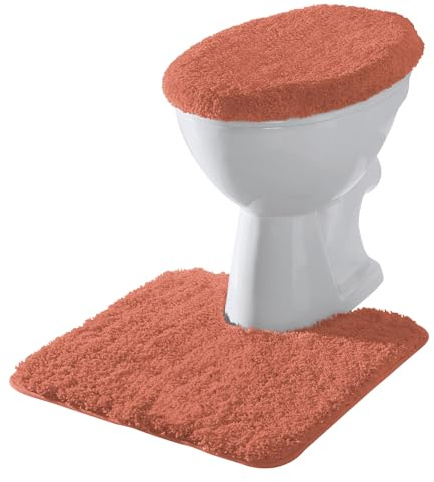 Erwin Müller Stand-WC-Set 2-TLG. Rhodos Uni, WC-Umrandung, WC-Deckelbezug rutschhemmend Terra Größe - ultraweich, extrem saugfähig, flusenarm