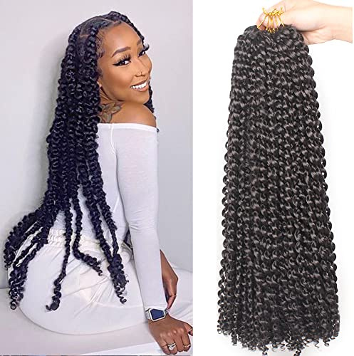 XTREND 24 tum 7-pack 18 trådar/paket passionerat tvinnat hår bohemisk vattenvåg virkade flätor hår för fjärilslås virkat hår passion twist syntetiska fläthårförlängningar för svarta kvinnor 2#...