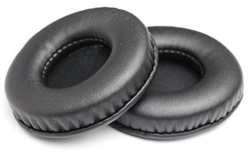 Replacement Earpads Leather Ear Cushions Spare Ear Pads Kit fit for Universal Diameter 75MM(1Pair Black)