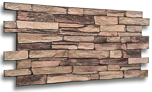 4m² 3D PVC Paneele Stein Optik 10 Stück, Wandpaneele Wandverkleidung Decke Deckenpaneele PVC-Verkleidung Wandtatto Fliesen Imitat
