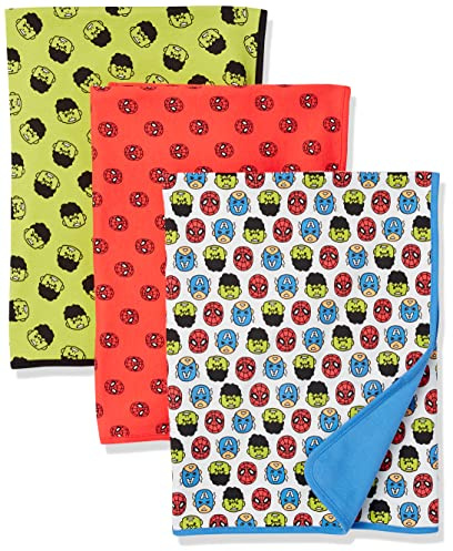 Amazon Essentials Disney | Marvel | Star Wars Coperte Avvolgenti Bambini e ragazzi, Pacco da 3, Confezione Da 3 Amici Marvel, Taglia unica