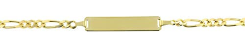 JC Schmuck 333 Gold Baby ID-Armband Kinder Goldarmband 14 cm I Figaro Armband mit Gravur Taufarmband Gold Namensarmband I Babyarmband mit Namen I Kinderschmuck made in Germany I 5.53062