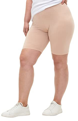 Zizzi Große Größen Damen Einfarbige Fahrradshorts aus Viskose Gr 50-52 Frappé