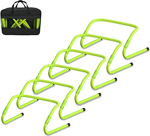 XMTECH 6er-Set Koordinationshürden Speed/Agility Training Hürden Höhenverstellbar 20/30 cm Trainingshürden Hürdenlauf Fußball Training Beweglichkeits Koordinationstraining