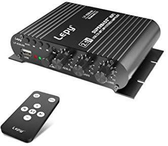 Fasizi LP-838USB Bluetooth 5.0 Amplificatore 2.1 3 canali Supporto Super Bass Riproduzione Musicale Senza Perdita di Dati USB con Telecomando Amplificatore Digitale con Alimentazione 3A