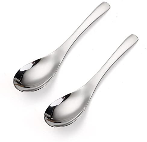AOOSY Dicke, schwere Suppenlöffel, hochwertige Suppenlöffel aus Edelstahl, Esslöffel, 2er-Set