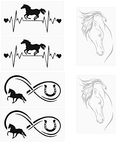 GORGECRAFT 3 Style 6 Feuilles Cheval Autocollants de Voiture 3D en Plastique Sticker Mural Cheval Courir Heartbeat Decal Vinyle Autocollant Auto Voiture Camion Ordinateur pour SUV Moto Portes Scratch