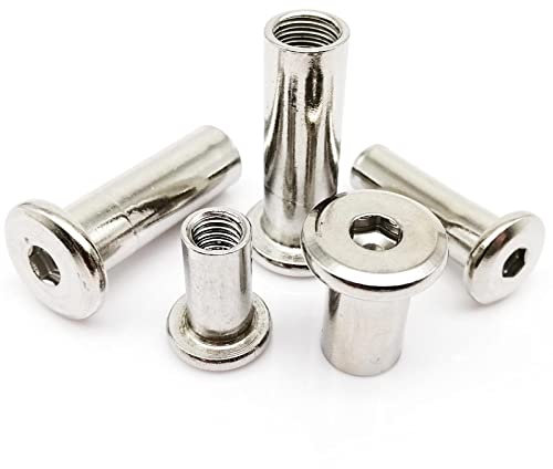 M3 M4 M5 M6 M8 M10 304 Edelstahl Großer Flachsechskant Innensechskant Möbelnietverbinder Einsatz Gelenkhülse Überwurfmutter-80mm Länge,M8 5St