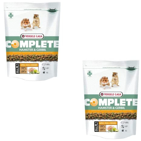 Versele-Laga Complete Hamster & Gerbil | Paquete Doble | 2 x 500 g | Alimento Completo para hámsters y gerbos | con pellets All-in-One Ricos en proteínas | para más energía
