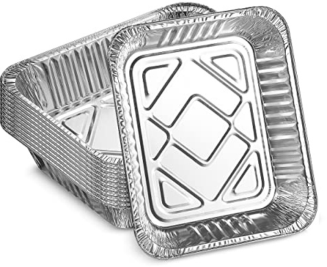 MontoPack Aluminum Foil Pans Half Size Roasting Chafing Pan | Bulk 10 Pack of 9x13 Tins for Cooking, Baking & Catering | Heavy Duty Disposable Cookware Steam Table Trays for Buffet & Food Prepping