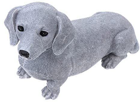 Garneck Gartendeko Mit Welpenfigur Aus Hochwertigem Kunstharz Lebensechter Gartenhund-Dekoration Gartenschmuck Für Rasendekoration