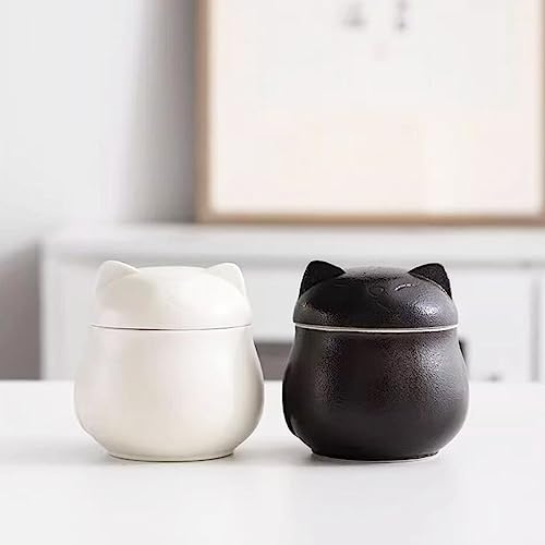 XIUWOUG Ceramic Tea Canisters,Cat Design Tea Caddy with Airtight Lid,Tea Storage Jars,couple