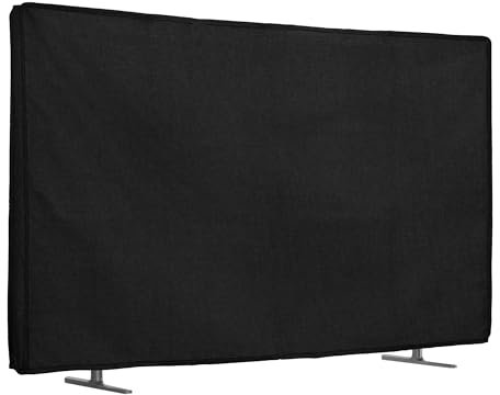 kwmobile Custodia Protettiva TV Compatibile con 24 TV - Copri Televisore da Esterno - Copertura Antipolvere TV nero