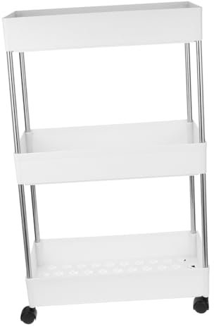 PRETYZOOM 1Stk Lagerregal Schrank neben Rollregal rollender Organizer-Wagen Utensilien-Organizer Eckregal Aufbewahrungswagen mit Rollen Badezimmerwagen mit Rädern Erdfarben Wäschewagen Wanne