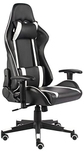 ARKEM Silla Gaming giratoria PVC Blanco Silla para Pc Gamer Silla Gaming Ergonomica