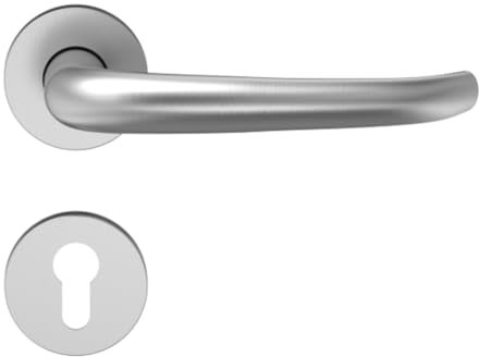 ECO-Schulte OKL MAGIS Rosetten-Drückergarnitur D490 8mm ER RZ Federrückstellung (90º Festanschlag); Türstärke 38-45 mm- 16,3x4,3x6,7cm