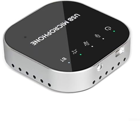 SPORTARC Desktop-USB-Konferenz-Mikrofon, omnidirektionaler Tonempfang, Bluetooth-kompatibel, Touch-Panel, eingebauter Lautsprecher, Echtzeitüberwachung