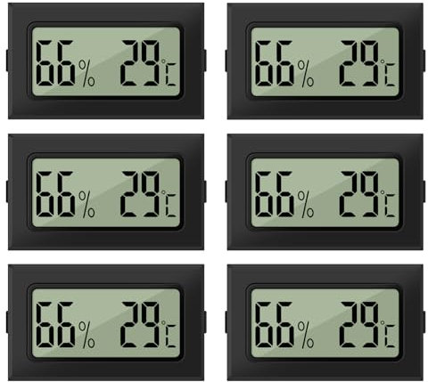 LYCXAMES Lot de 6 mini hygromètres numériques 2 en 1 Thermomètre hygromètre Thermomètre numérique pour serre, cave, chambre