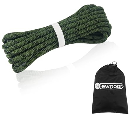 NewDoar Outdoor-Seil 14KN 8mm(5/16 in) Hochfestes Zubehörseil Doppelt geflochten Multifunktionales Seil für Camping, Wandern, Angeln, Lastentransport, Hängematten, Zelte(Armeegrün 8mm,20ft)