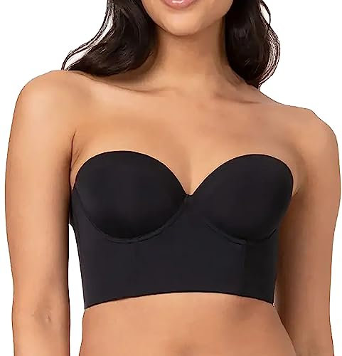 Women's Strapless Half Cup Seamless Sexy Up Bra Pregnancy Clothing, black, GG