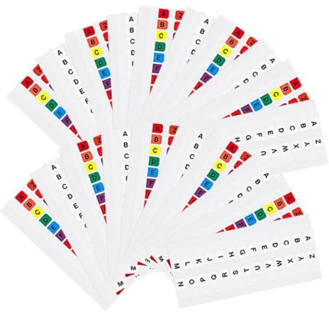 FUNOMOCYA 20sätze Bunte Wasserdichte Index Tabs Selbstklebende Buchmarkierer Alphabetische Seitenmarker Für Effektives Sortieren Und Annotieren Von Dokumenten Und Büchern