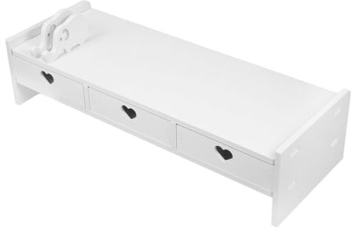 HOODANCOS Supporto Per Monitor Spazio Di Archiviazione Cassetto Porta Tastiera Supporto Per Scrivania e Laptop Realizzato in Pvc e Legno Laminato Design Minimalista Per Ufficio