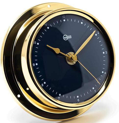 BARIGO 684MSBL Regatta Orologio al quarzo 125 x 40 mm, con cassa in ottone lucido, vetro minerale, quadrante blu intenso