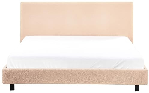 Beliani Modern Boucle EU King Size Waterbed with Mattress 5ft3 Beige Albi