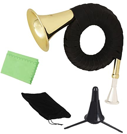 1 Stück Waldhorn Blechblasinstrument aus Messing in B-dur | Portabel für Unterwegs, Klare und Frische Klangfarbe, für Musikliebhaber und Profis Zufällige Farbe