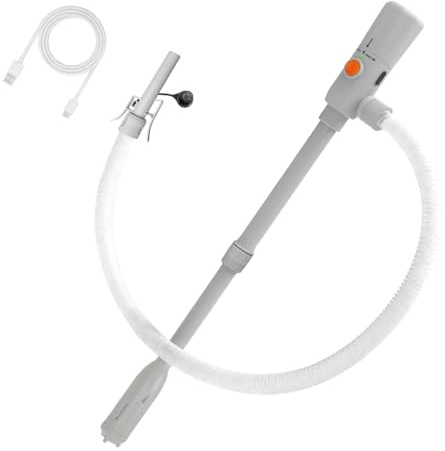 Pompe de Transfert de Carburant Électrique avec Tube Télescopique Réglable - Pompe à Essence et Diesel, Arrêt Automatique, 2.8 GPM, Double Alimentation USB-C/AA, Tuyau Souple 1.3m pour Camionnette​