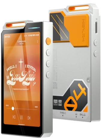 HiBy R4 Android MP3 MP4 Player with Spotify, 4 DAC & Class A Amp, MQA 16X HiFi Lossless Music Player with Bluetooth and WiFi, 3.5mm & 4.4mm Headphone Jack