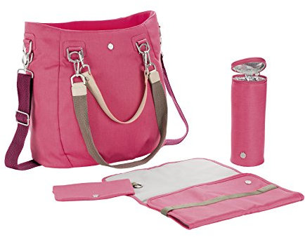 LÄSSIG Baby Wickeltasche Babytasche Kliniktasche, inkl. Wickelzubehör, Green Label Mix 'n Match Bag, strawberry