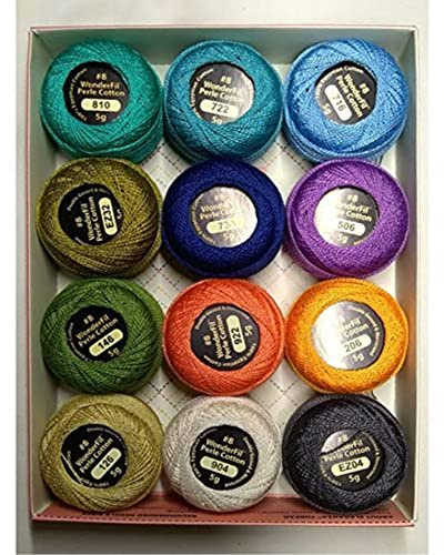 Wonderfil Elegza #8 Perle bomullsbroderi tråd sampler kollektion, korallrev