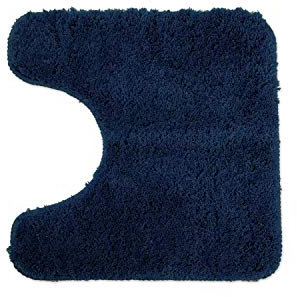 WohnDirect Alfombrilla para el Inodoro Azul Oscuro 45 x 45 cm con Recorte para el Inodoro • Alfombrilla baño Antideslizante y Lavable • Cómoda Y Súper Absorbente